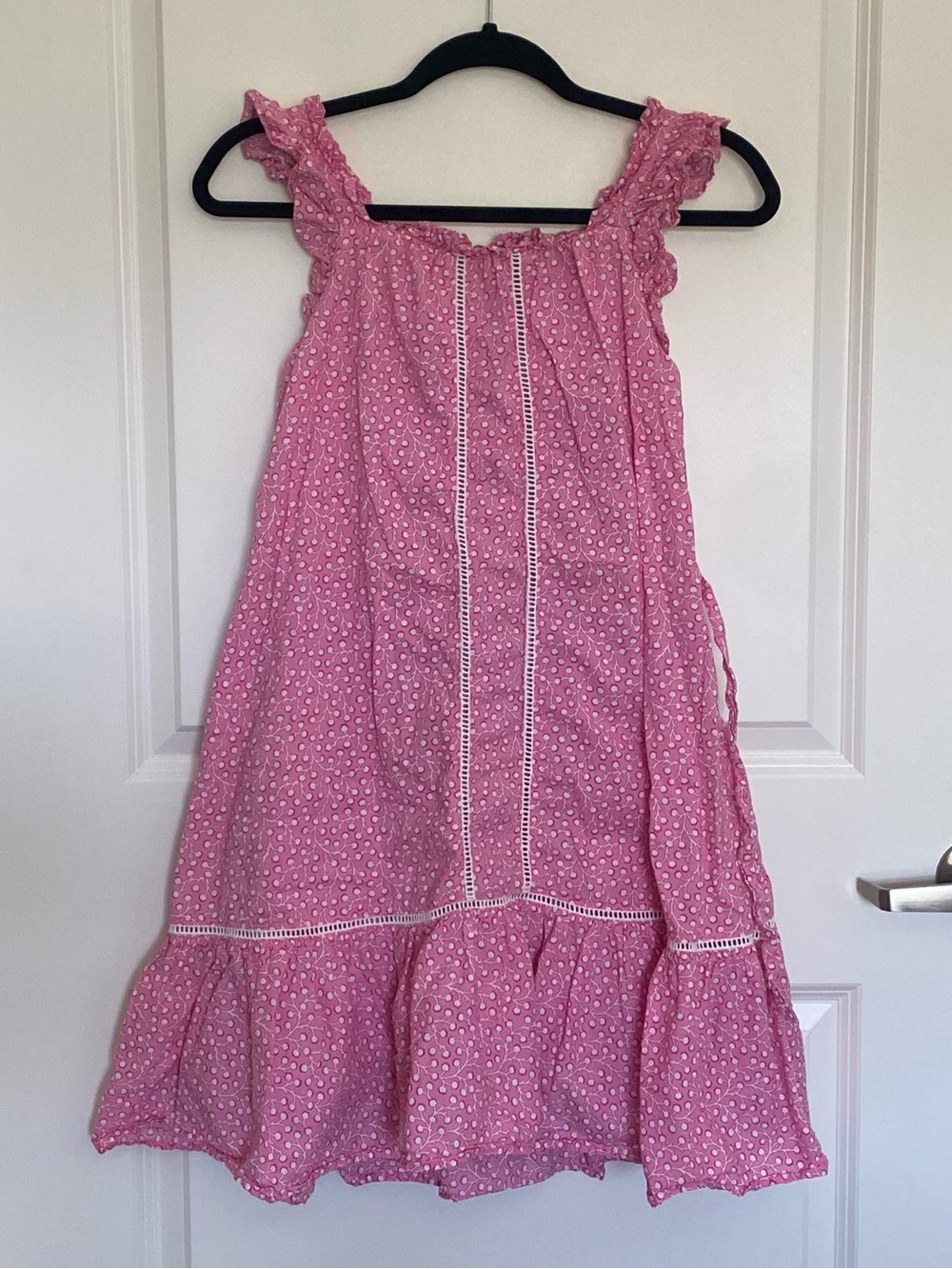 French Connection Pink Polka Dot Ruffle Dress